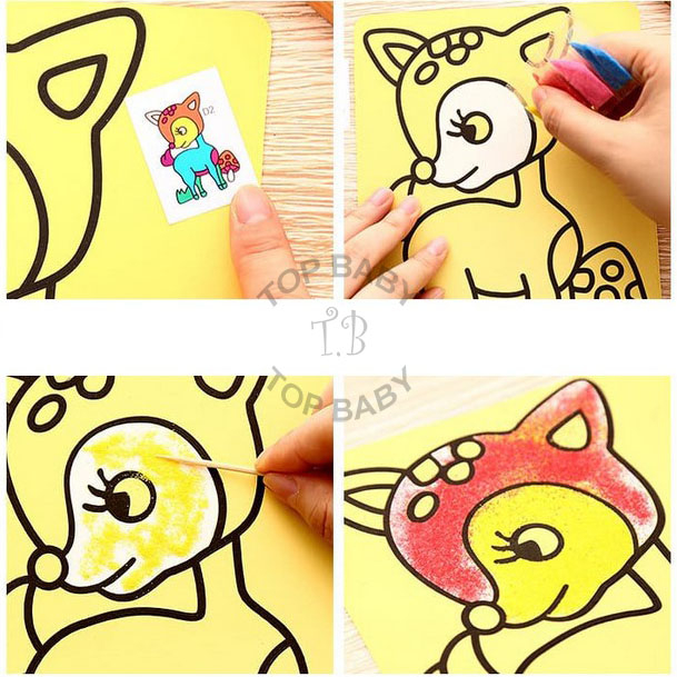 Mainan Edukasi Anak Kertas Mewarnai Lukisan Pasir Murah Sand Painting 4868