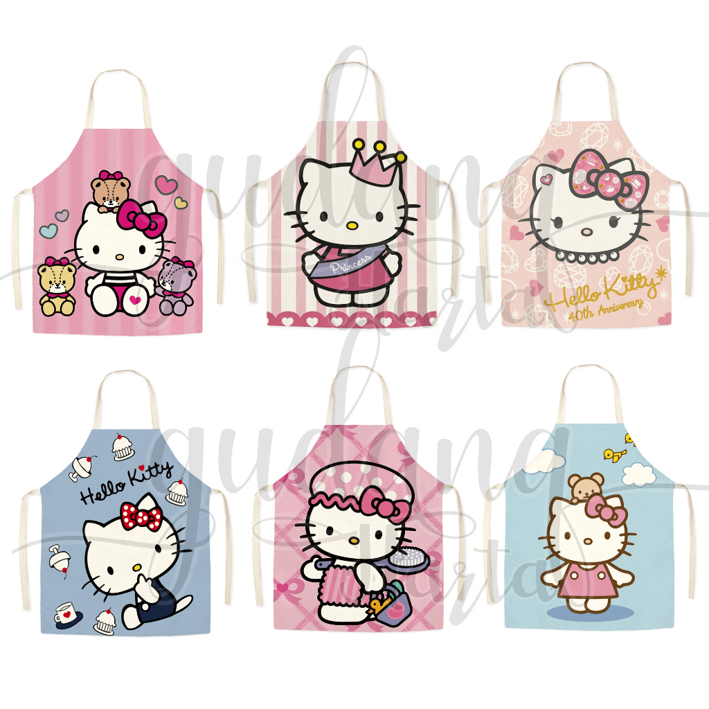 Apron Celemek Masak Anti Air Karakter Kitty Apron Waterproof Lucu GH 115003