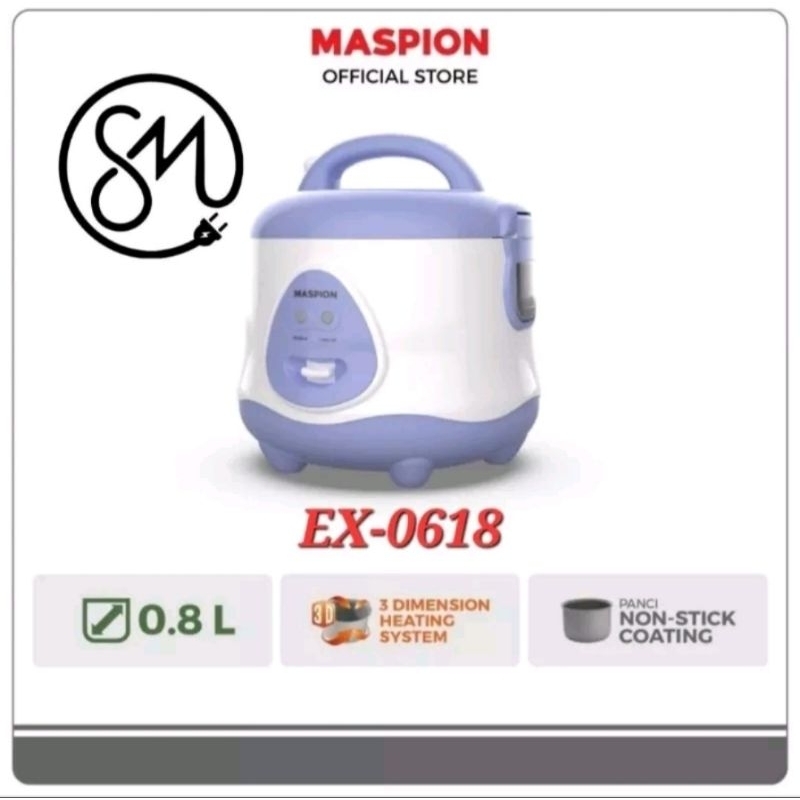 MASPION Magic com Rice cooker Mini 0,8 liter / Maspion Rice cooker Ex 0618 ( GARANSI Maspion 1 tahun