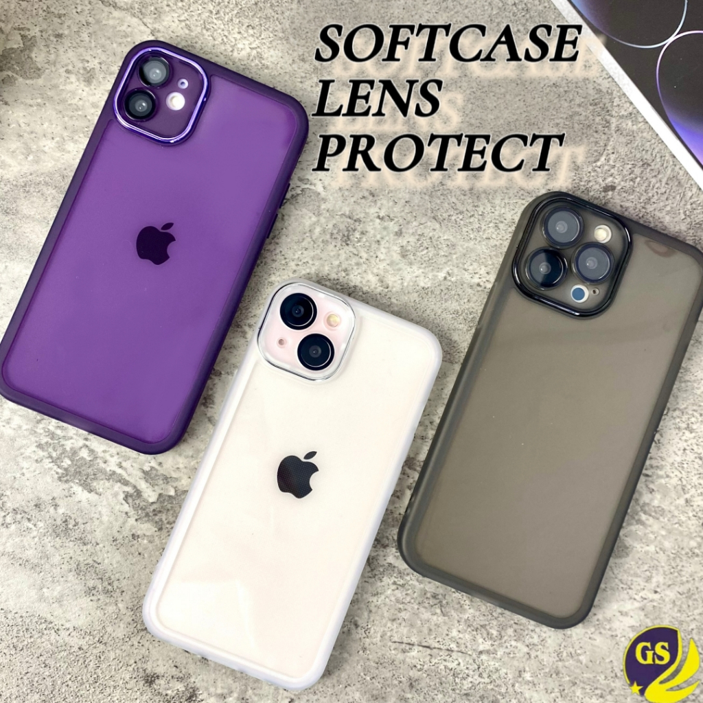 Case Soft Lens Protection Lentur Transparan Bening Iphone XR 11 12 13 14 PLUS PRO MAX