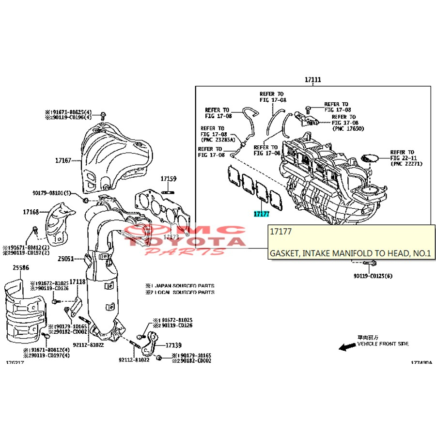 Paking Packing Gasket Manifold Minyak Alphard Toyota Camry Wish 17177-28010