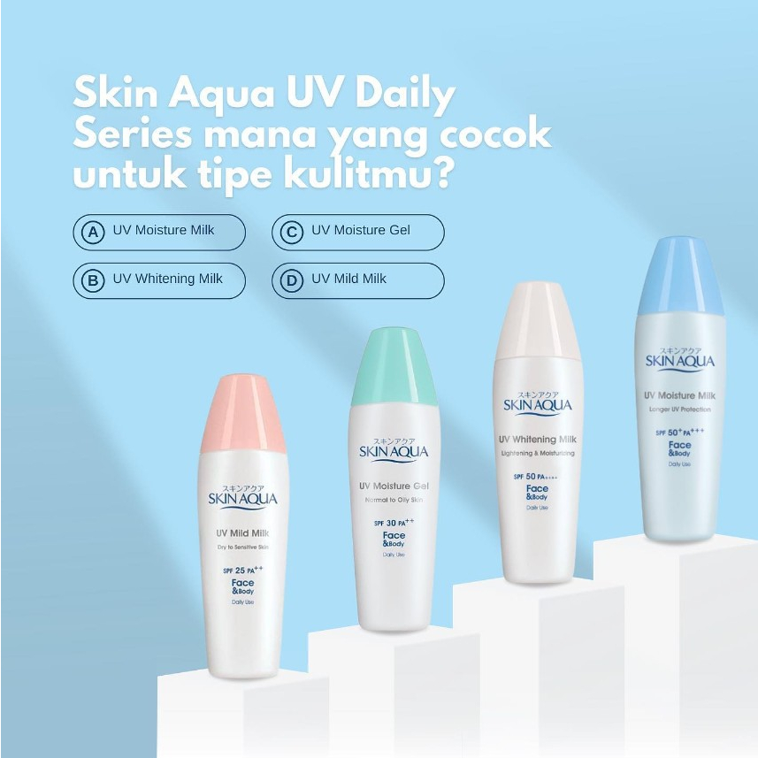 [BPOM] Skin Aqua UV Moisture Milk SPF50 40gr (Biru) / Skin Aqua SunScreen / Sun Block / MY MOM