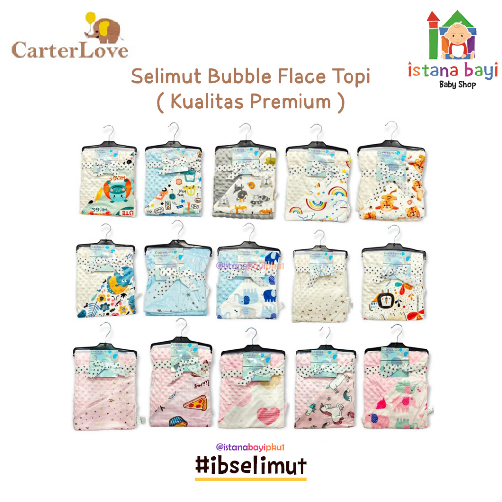 Carterlove Selimut Topi double flecee Cotton Face - Selimut Topi bayi premium