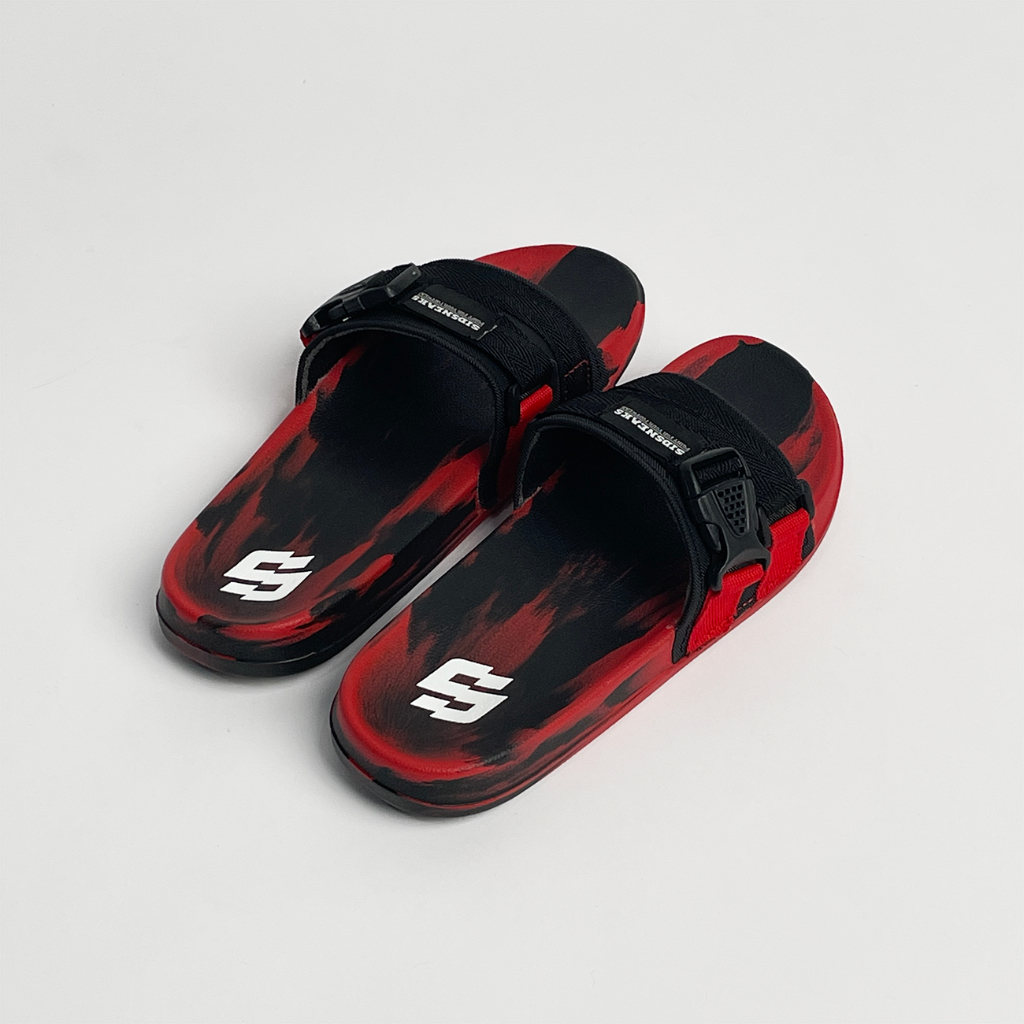 SIDSNEAKS - Sandal Slide Astro Red Black Sandal Pria Sandal Slop Sandal Slide Pria