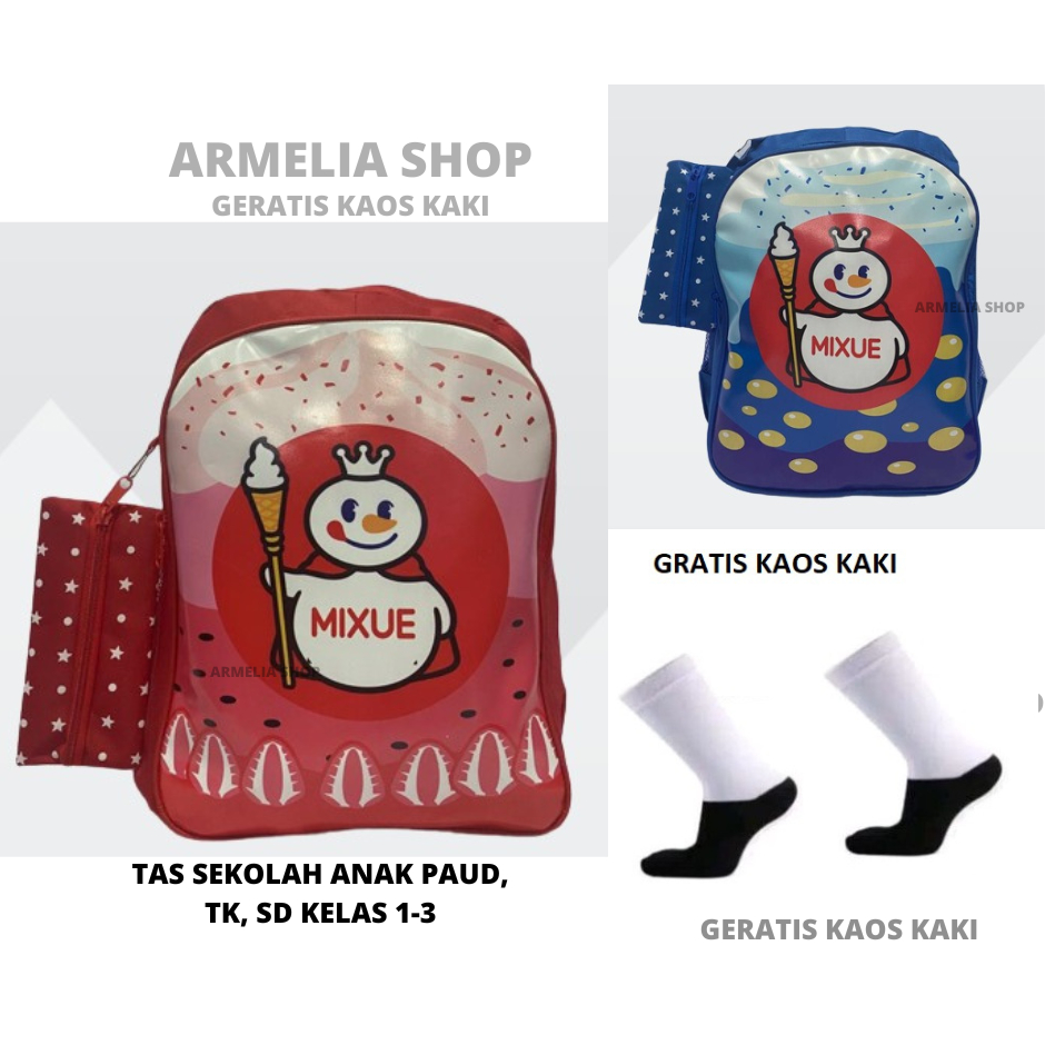 PREMIUM - tas ransel anak sekolah PAUD TK SD LAKI 2in1 PREMIUM VIRAL terbaru 2023 karakter ES KRIM MIXSUE terlaris bisa COD