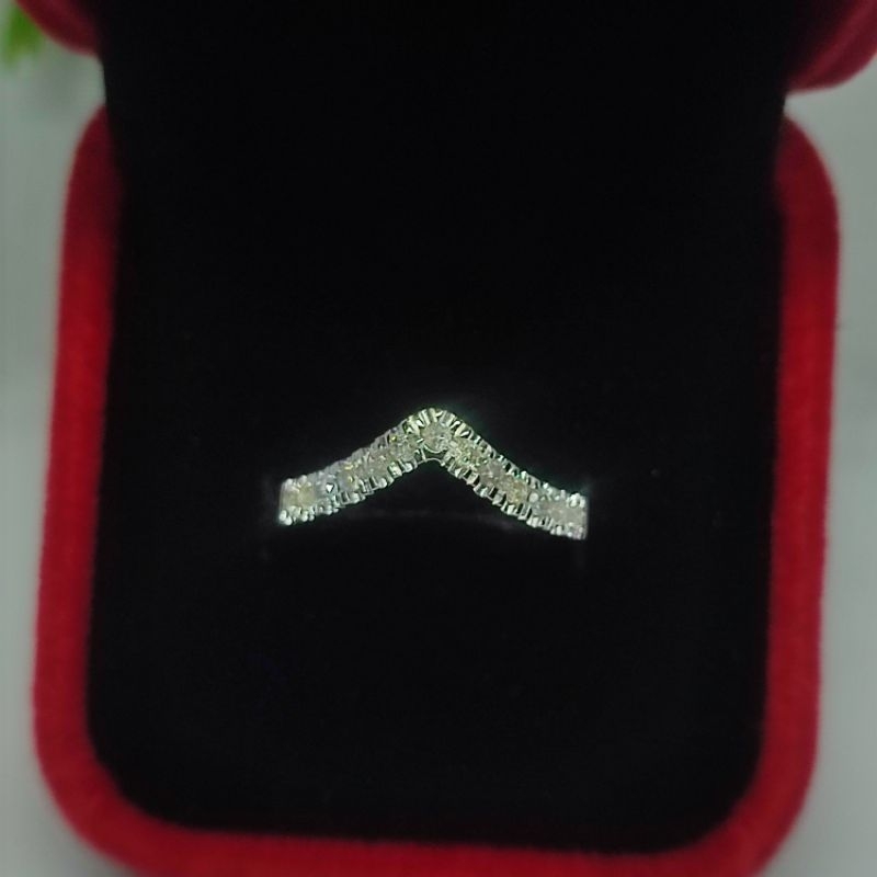 cincin cewe ikat perak full berlian eropa asli free memo