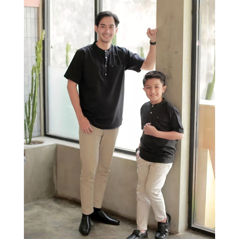 BAJU KOKO POLOS AYAH DAN ANAK KOKO TAJOL COUPLE AYAH DAN ANAK LENGAN PENDEK