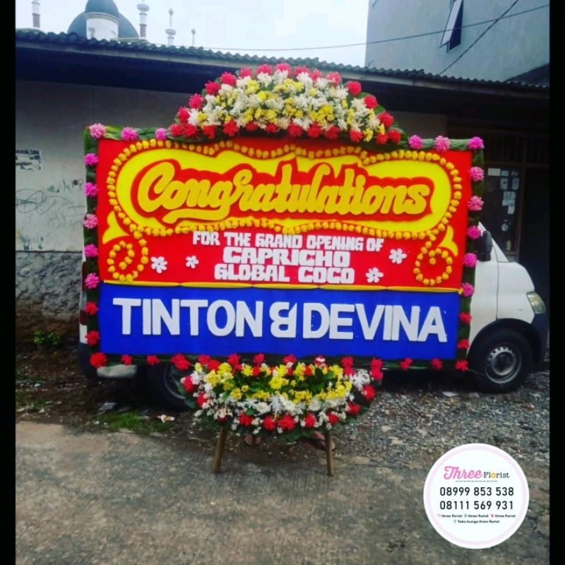 bunga papan congratulations / papan bunga grand opening / karangan papan bunga selamat / bunga papan