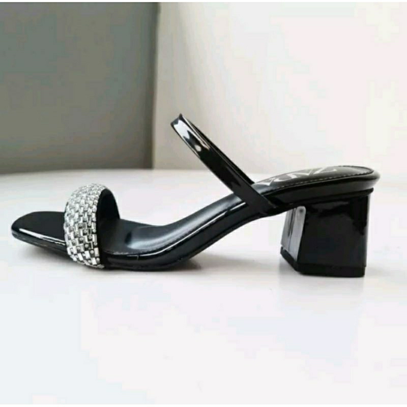 Z9363R ZARA Heels Hak Tahu 5cm permata block heels trend 2023 big size 35-42