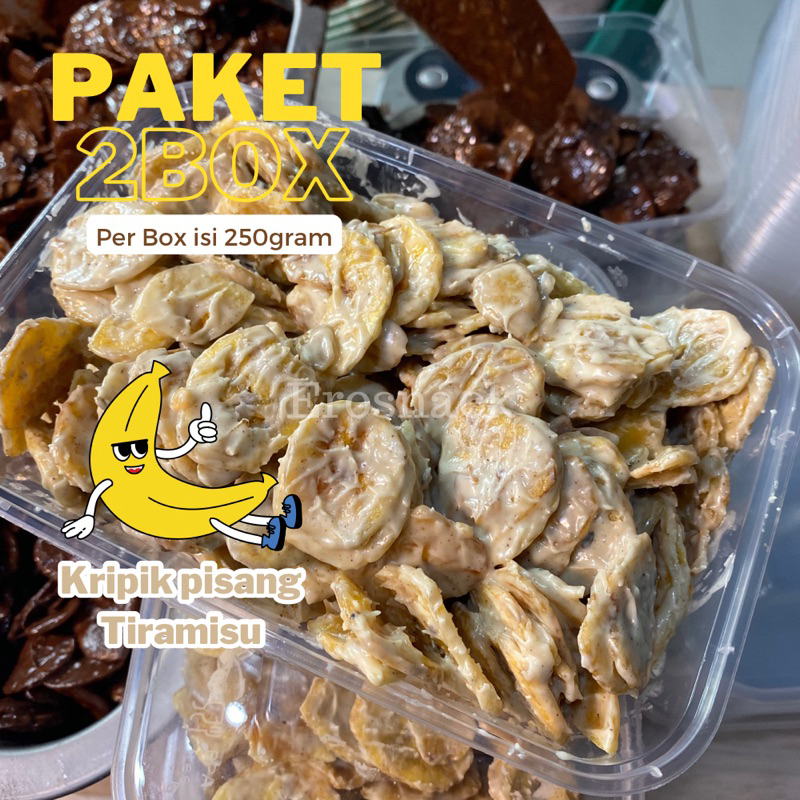 Paket 2Box Kripik Pisang Tiramisu Erosnack