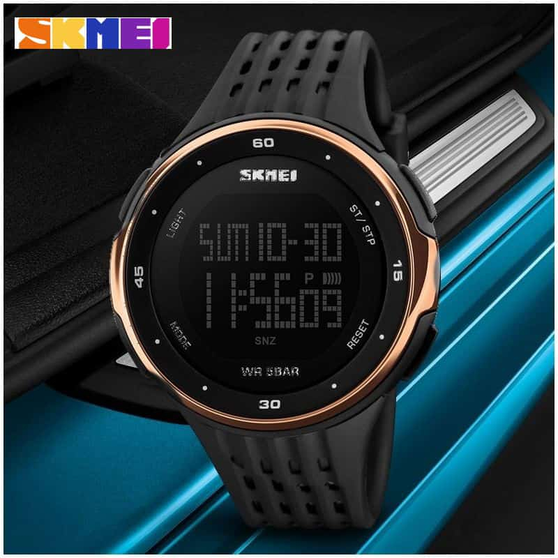 Jam Tangan Pria Digital SKMEI 1219 Original Rose Gold Water Resistant Bisa Dibawa Berenang