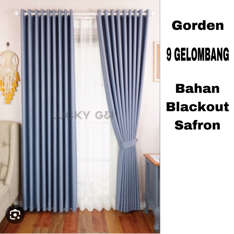 gorden jendela polos hordeng pintu korden minimalis model smokring blackout ori