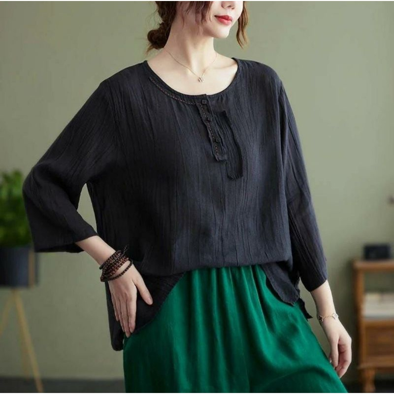 lvanna Blouse Wanita Lady Crush Oversize Korean Style