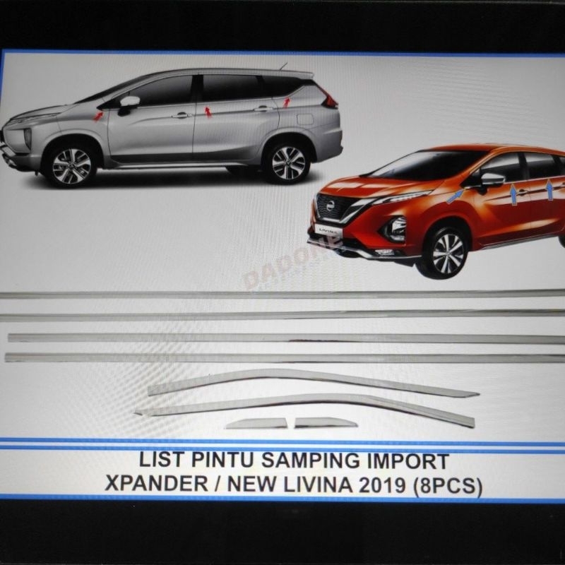 List LIS KACA SAMPING PELIPIT PINTU WINDOW LINER MITSUBISHI XPANDER Exceed / sport / ultimate / CROSS all new livina CHROME CROME 2018 2019 2020 2021 2022 2017 2016 2015 2014 2013