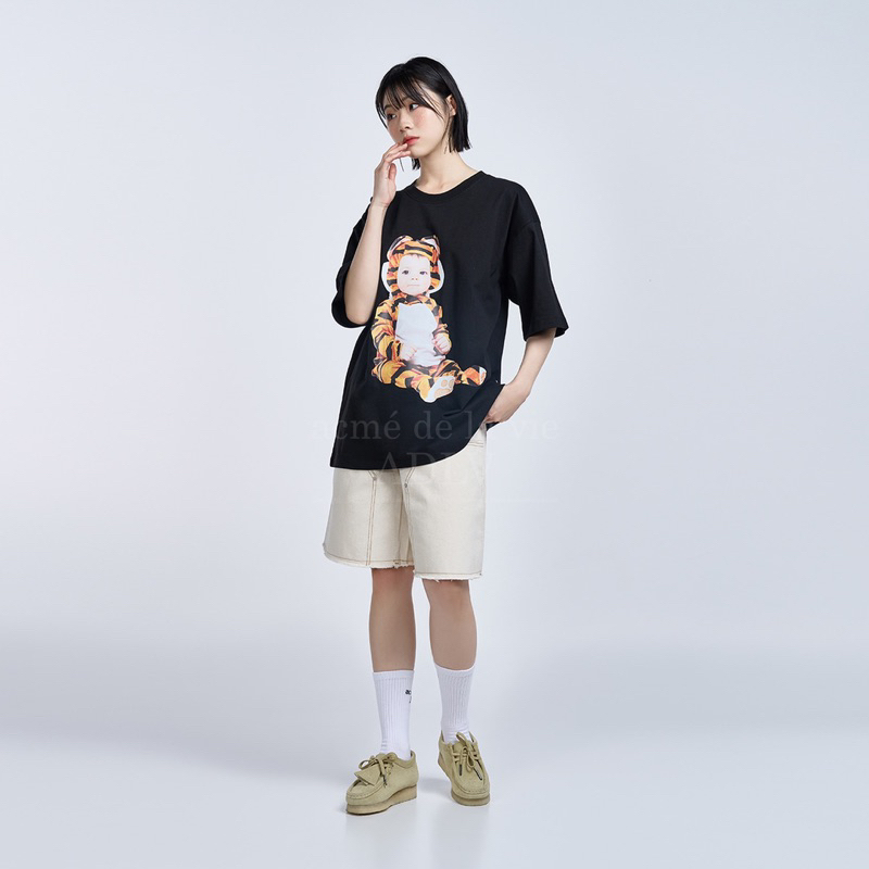 BABY FACE BABY TIGER SHORT SLEEVE T-SHIRT BLACK