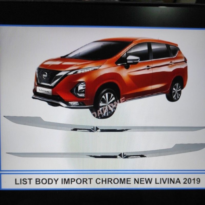 lis bodi body samping mobil nissan all new livina 2019 2020 2021 chrome crome tempel