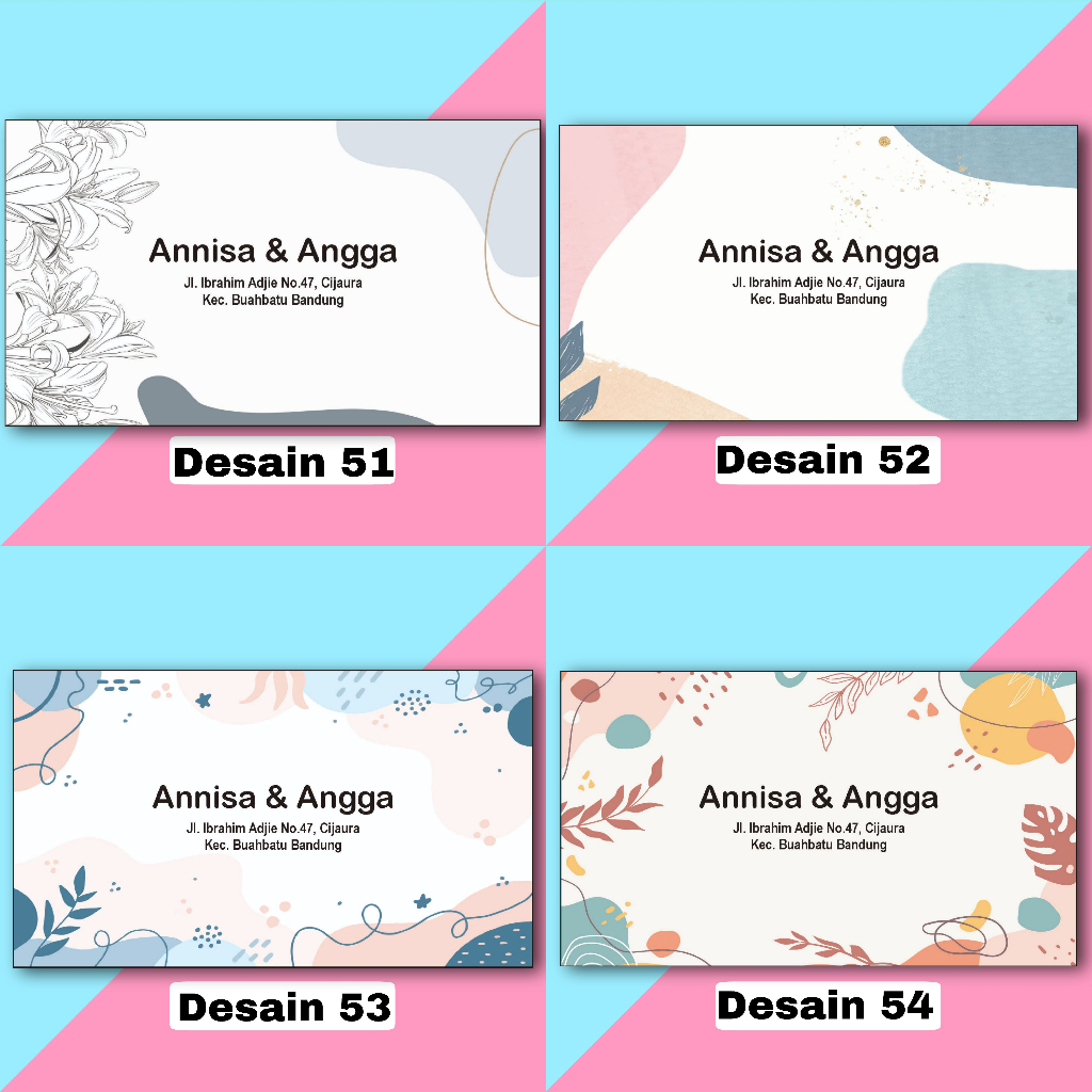 

50pcs Amplop Design Aesthetic Kondangan Custom Nama Dan Alamat