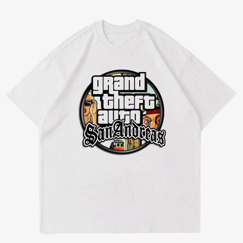 KAOS BAJU GRAND THEFT AUTO - SAN ANDREAS | T-SHIRT GTA SAN ANDREAS | BAJU GAME PLAYSTATION GTA SAN A