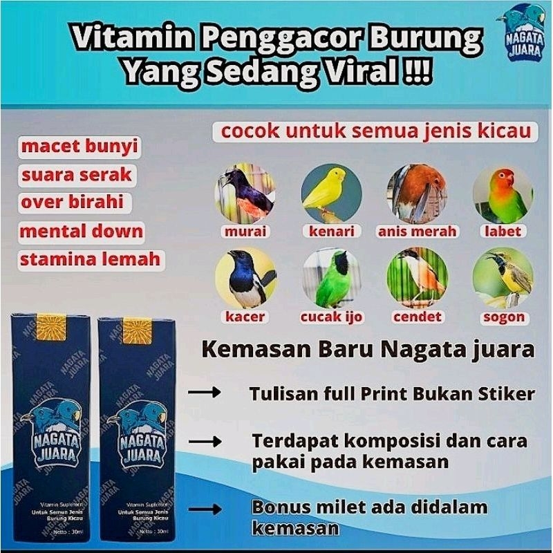 NAGATA JUARA + VITAMIN BURUNG JUARA