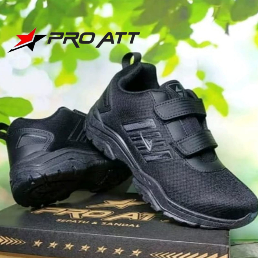 gof PRO ATT sepatu sekolah hitam Sepatu PRO ATT PA/PC Sepatu sneakers casual sport shoes sepatu kets VECRO/PEREKAT sepatu olahraga