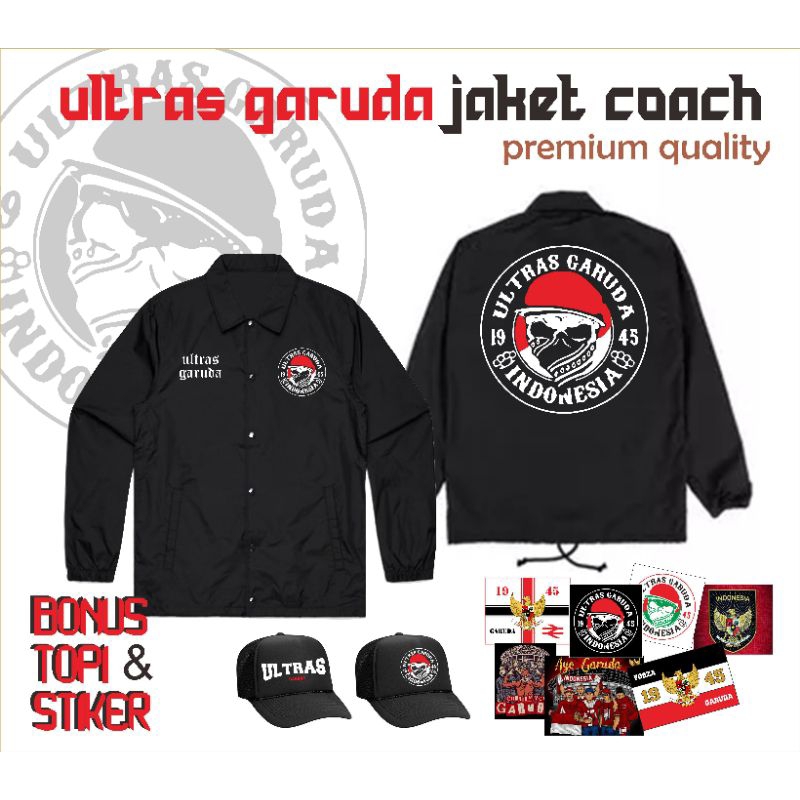 Jaket Ultras Garuda Coach Windbreaker - BONUS TOPI STIKER