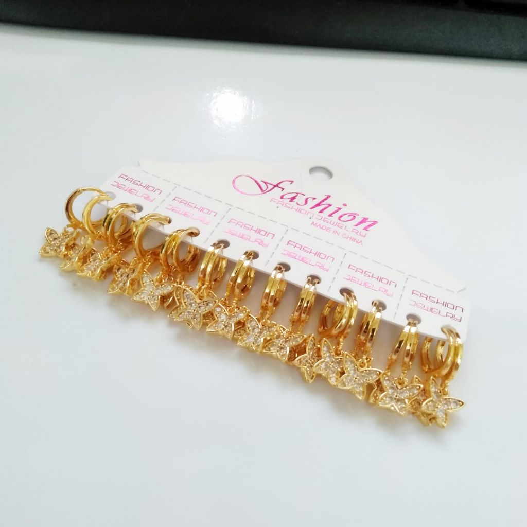 AV261 Grosir Anting Juntai Dewasa Anting Gold Permata