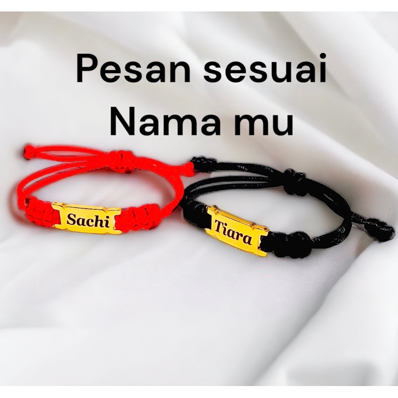gelang nama titanium anti luntur pesan sesuai keinginan mu