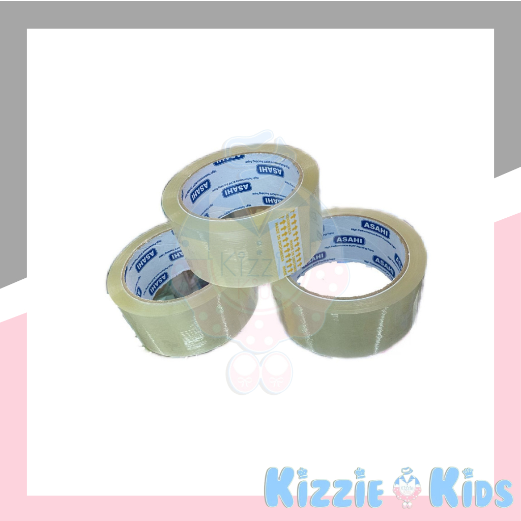 Lakban Bening 45mm x 70m ASAHI TAPE / Isolasi Solatip Bening Super Lengket ( 1Pcs)