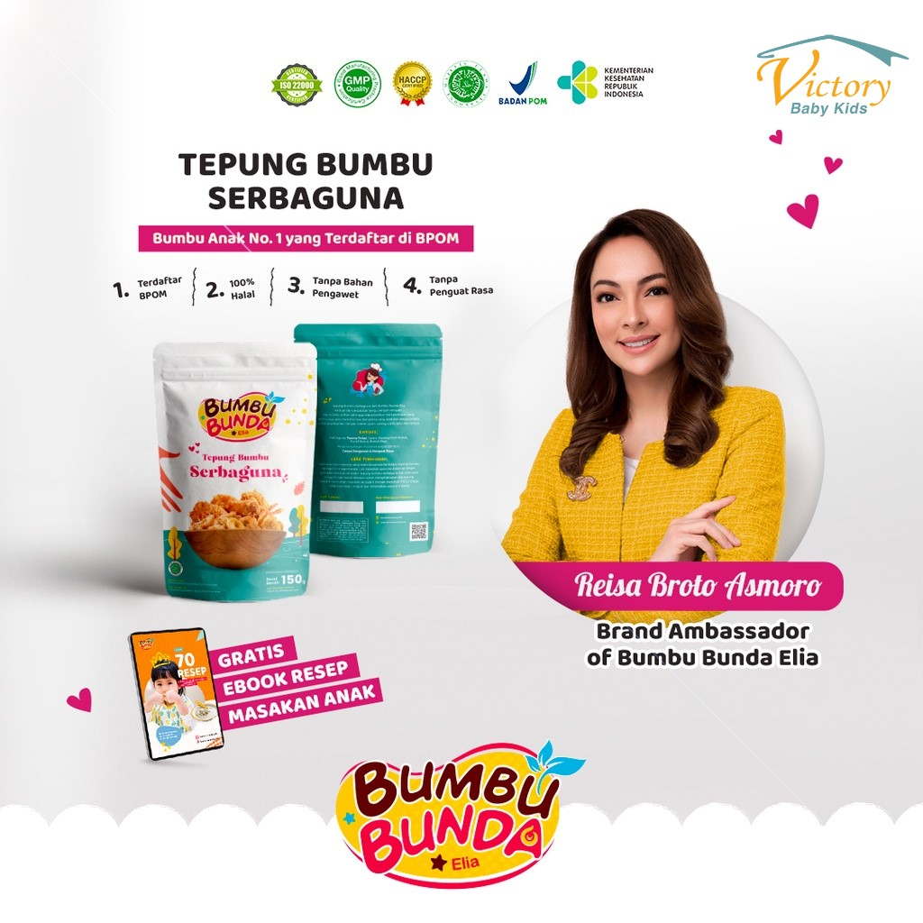 

Bumbu Bunda Elia BPOM Tepung Crispy Non MSG Non Pengawet / Tepung Bumbu Serbaguna Non MSG MPASI