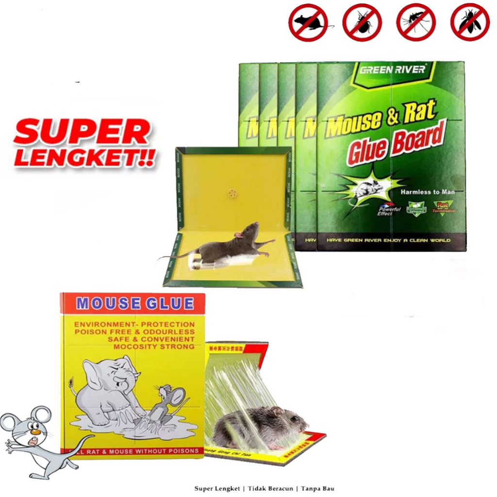 ORIGINAL LEM PAPAN PERANGKAP TIKUS CAP GAJAH SUPER LENGKET AMPUH MENANGKAP TIKUS &amp; TDK BERBAU