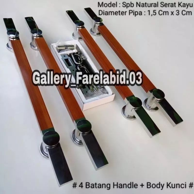 Handle Pintu Rumah Stainless Steel 60 Cm Set Kunci Gagang 45 Cm Pegangan Tarikan Pintu Kupu Tarung Minimalis 33 Cm