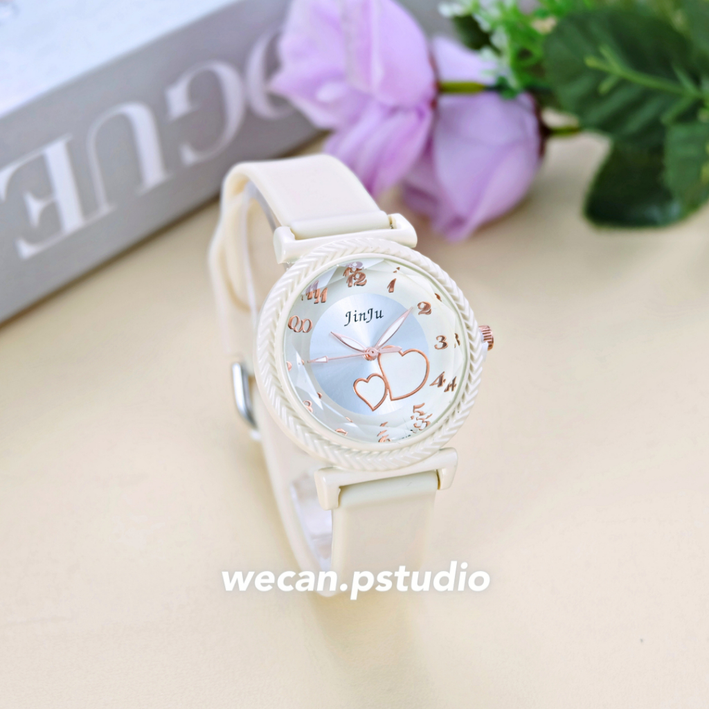 JAM TANGAN WANITA FASHION KOREA FLOWER DESIGN CASUAL TALI KARET