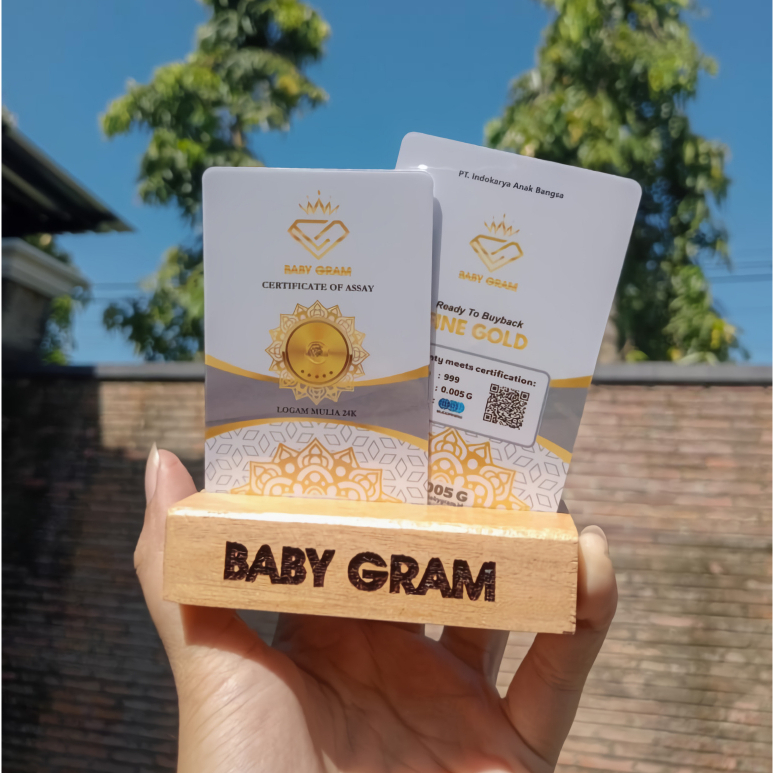 Baby Gram Logam Mulia 0,005gr Emas Murni 24 Karat Baby Gold bersertifikat Sucofindo