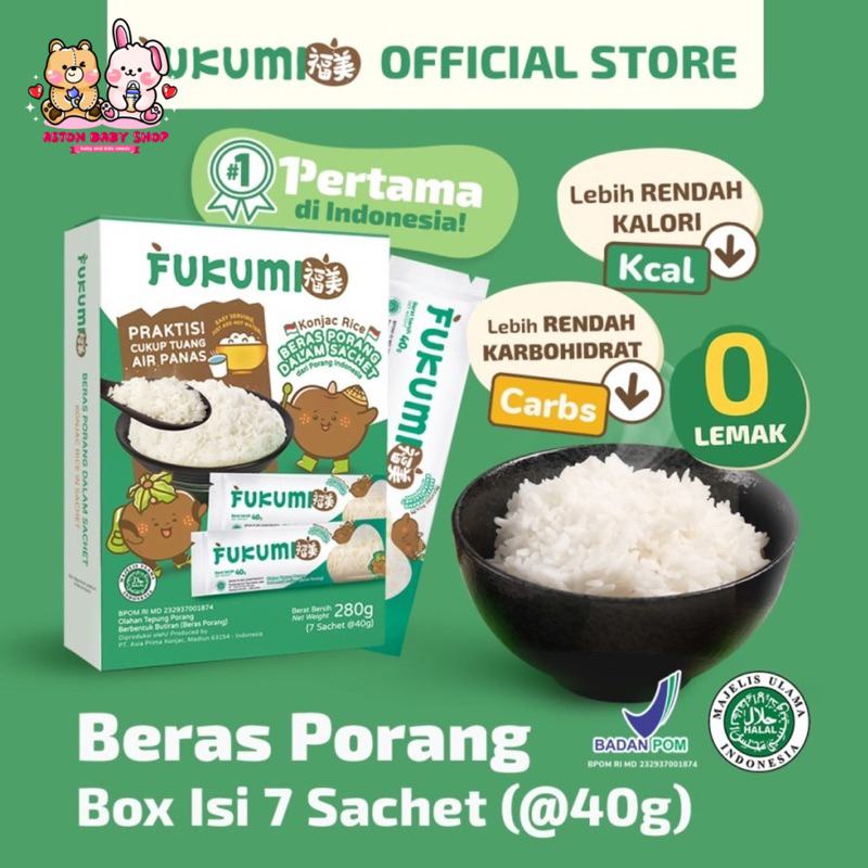 Fukumi Beras Porang Sachet Fukumi Konjac Rice Beras Diet Rendah Kalori