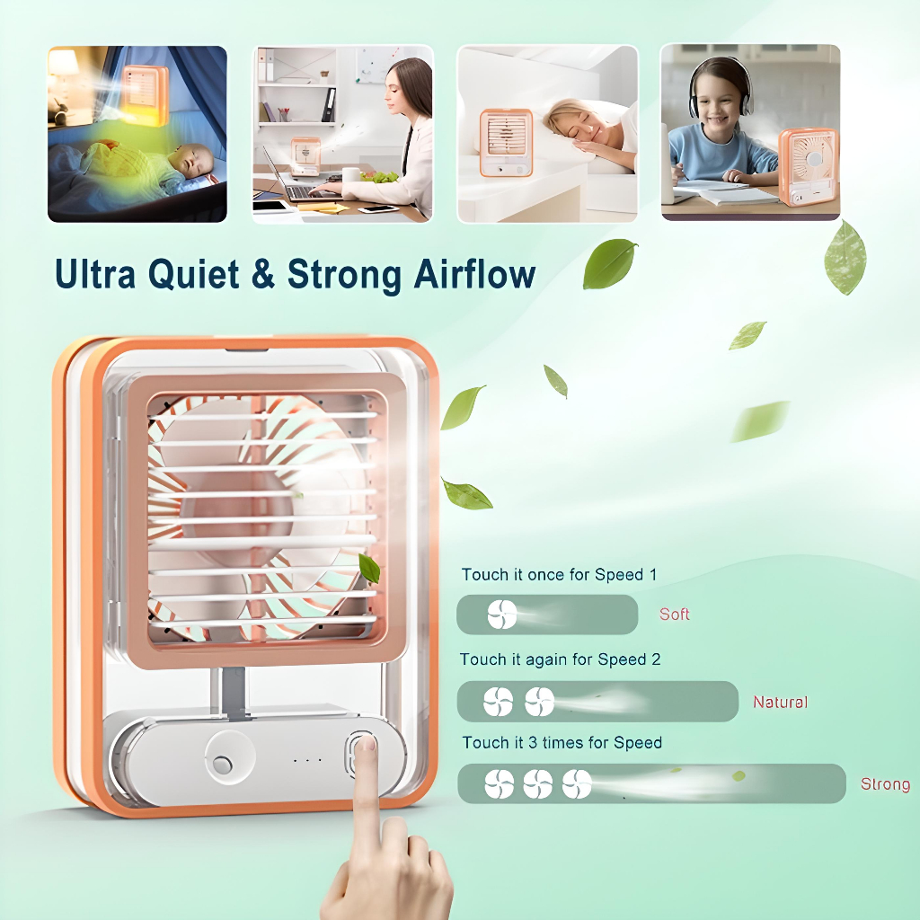 KIPAS ANGIN AC HUMIDIFIER FAN PENDINGIN RUANGAN MINI PORTABLE AIR COOLER