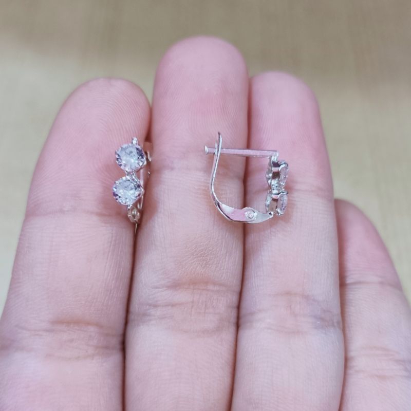 Anting jepit dewasa perak asli 925 lapis emas