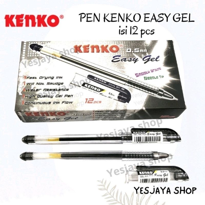 

{12 pcs} PEN KENKO EASY GEL 1 LUSIN / Kenko Gel Pen Easy Gel / Pulpen Jel Kenko Easy Gel LUSINAN