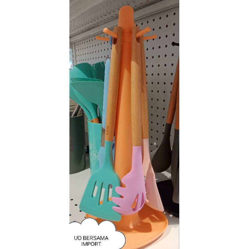 Peralatan Masak Silikon Dengan Stand/Peralatan Set Masak 6pcs KRIS