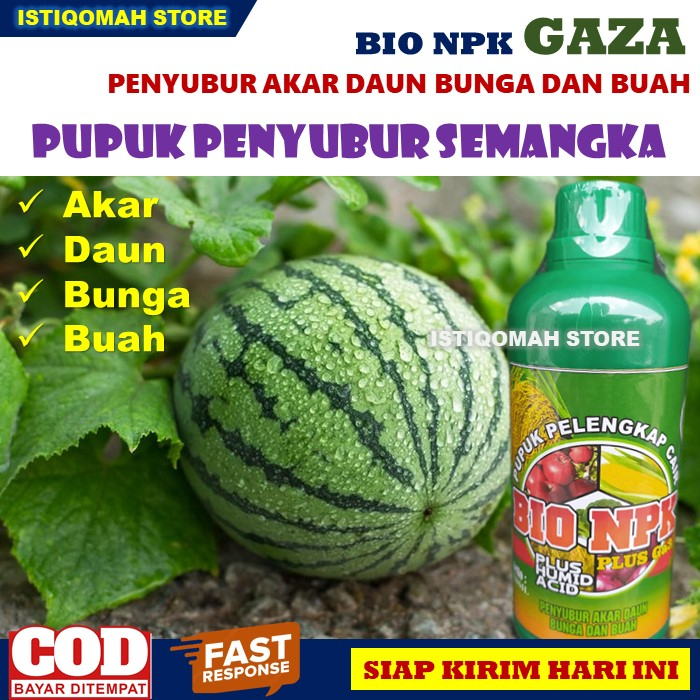 Pupuk Pelengkap Cair BIO NPK GAZA Plus Humid Acid Ga3 isi 500ml Pupuk Penyubur Akar Daun Bunga dan Buah Semangka Terbaik, Pupuk Pelebat Buah Tanaman Semangka, Pupuk Semprot Ajaib untuk Tanaman Semangka Paling Manjur