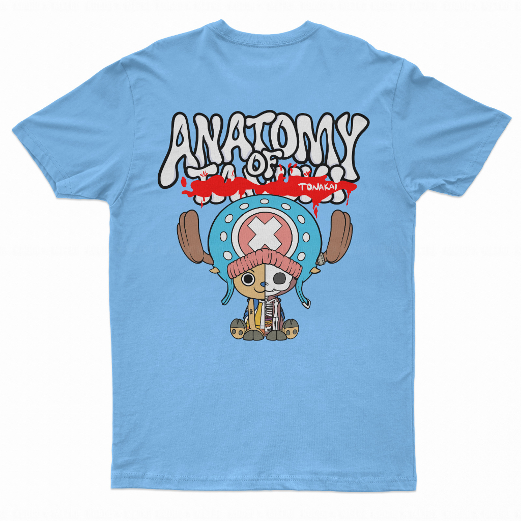 TORIZU Tshirt Anatomy Of Chopper Blue Anime Manga One Piece Premium Unisex