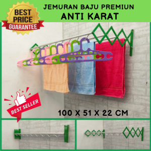 JEMURAN BAJU ALAUMUNIUM MODEL TARIK DENGAN 2 STEP PENGUNCIAN