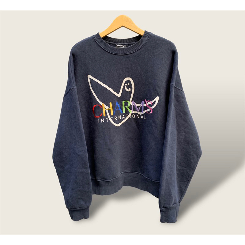 MARK GONZALES x CHARM’S BIG LOGO NAVY CREWNECK