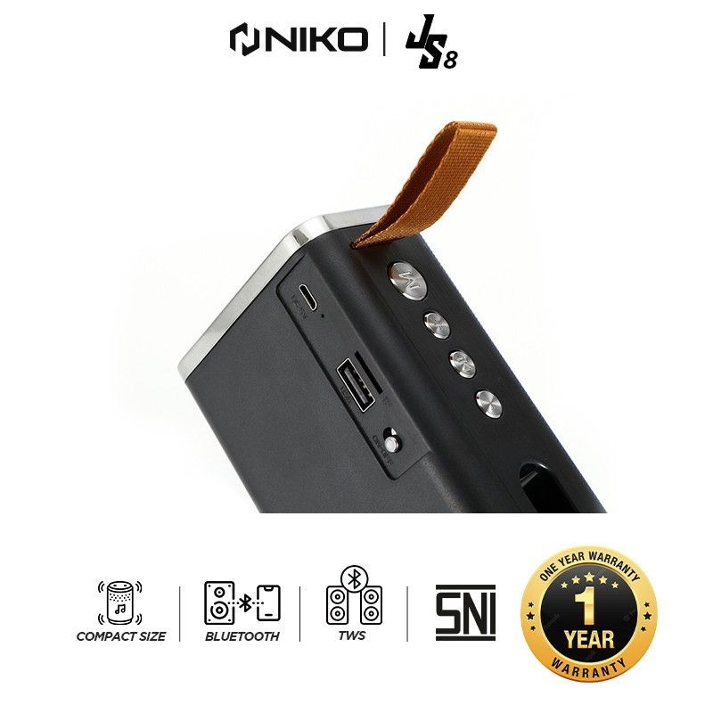 Niko Speaker Tabung NK JS8 Bluetooth USB 150-18000Hz