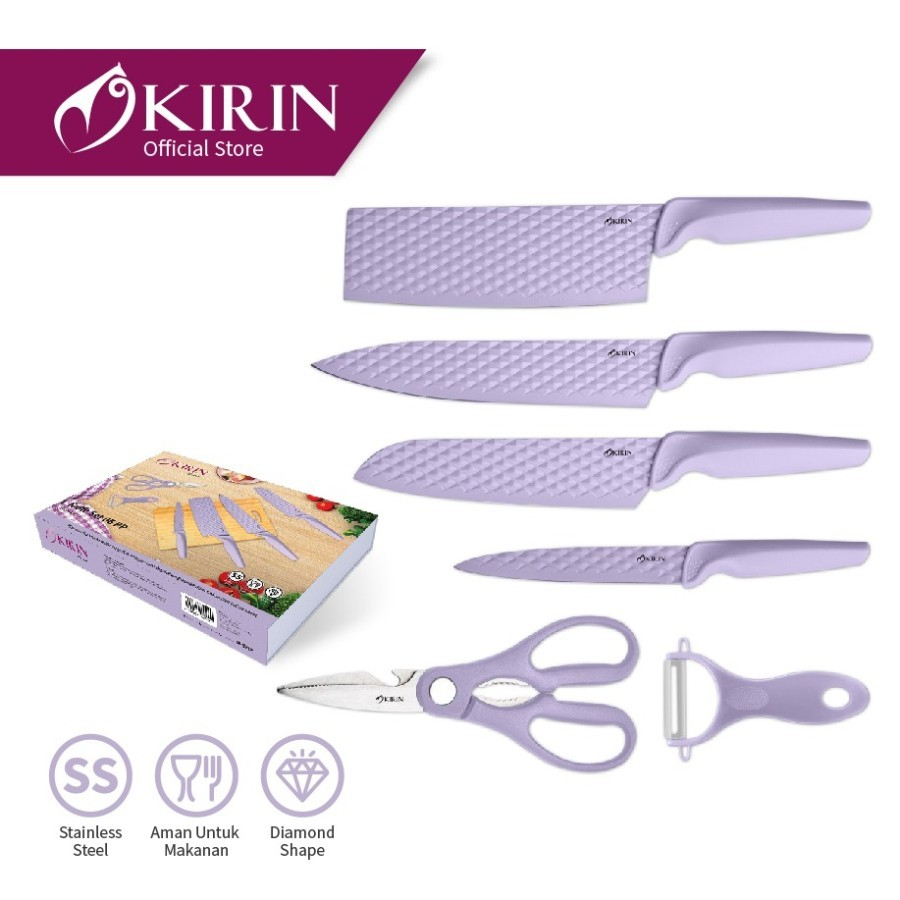 Kirin Paket Pisau Dapur Set Knife Set Peeler Buah Gunting 06PP