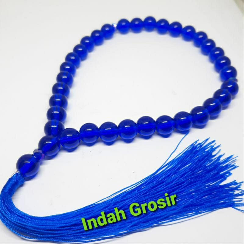 Tasbih batu king safir kristal 10mm 33butir