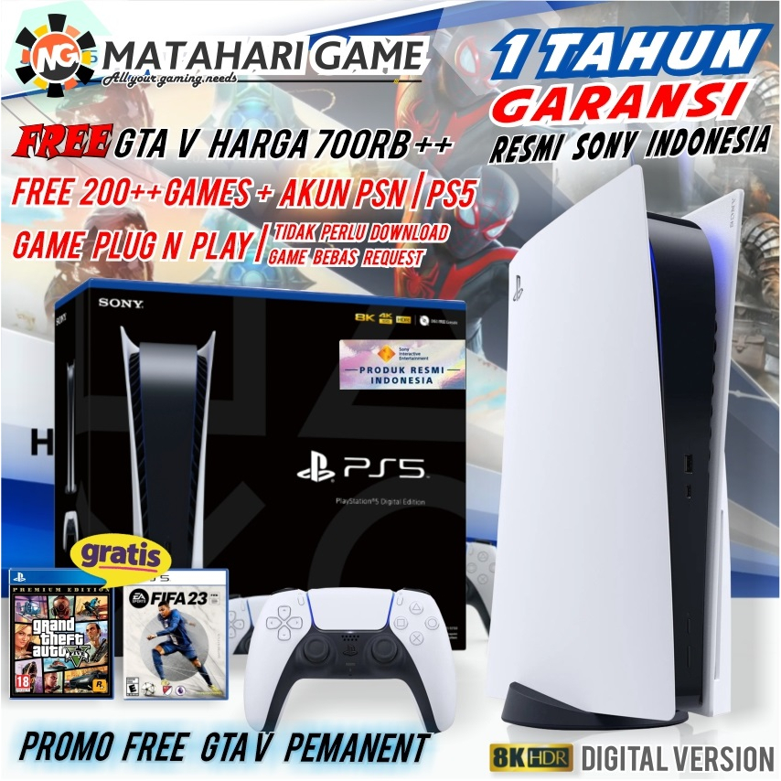 Playstation 5 PS5 SONY GTA V |  Resmi Garansi Sony Indonesia 1 Tahun Ragnarok|Disc Version