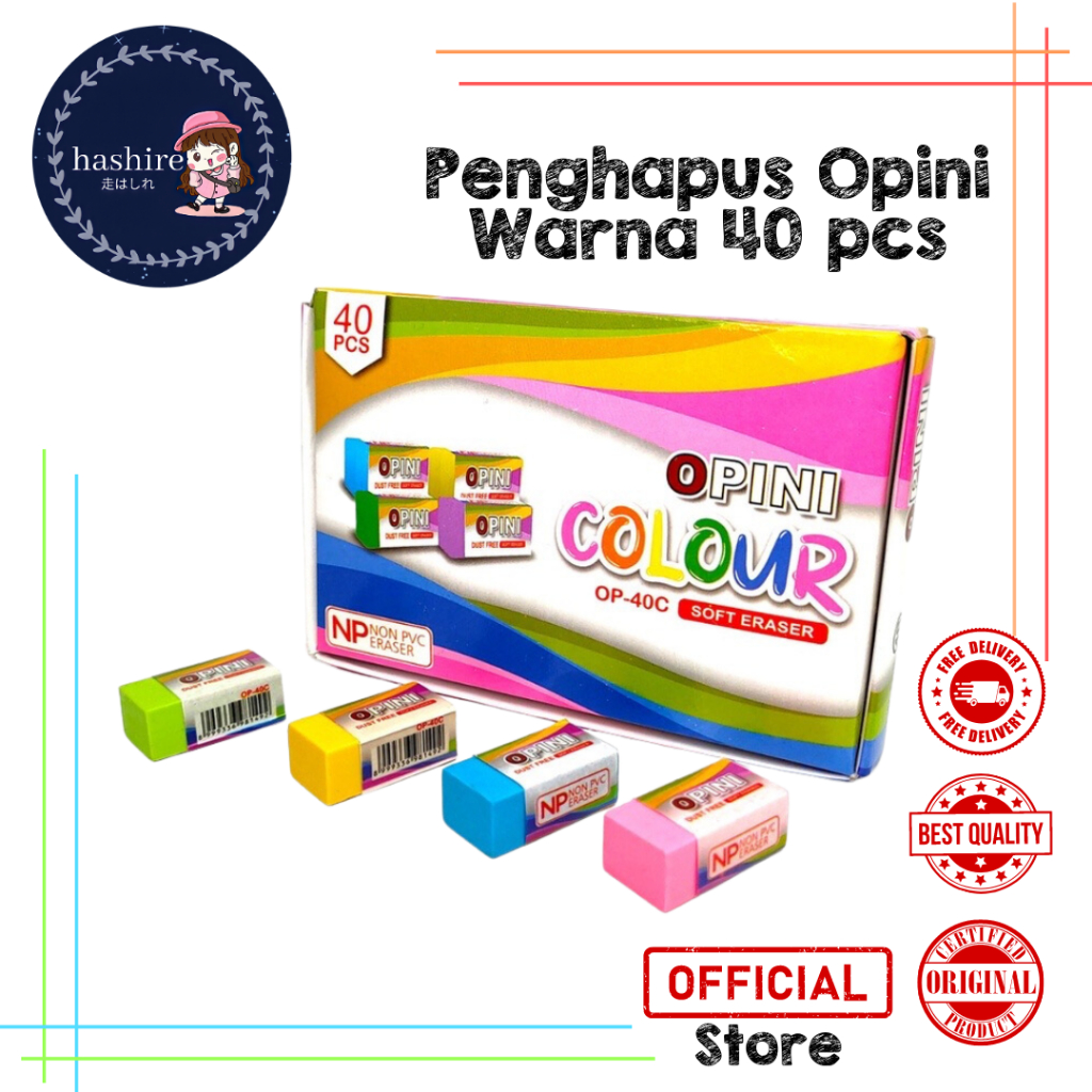 40pcs Penghapus OPINI / Penghapus Murah / 1pack Penghapus OPINIi kecil