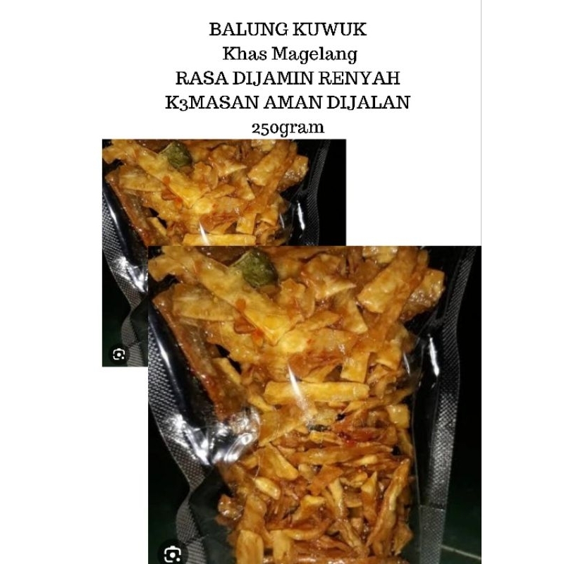 

1 bungkus balung kethek/balung kuwuk/stik kripik singkong pedas manis gula jawa