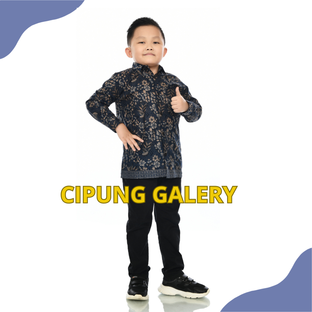 BATIK ANAK 1-15 TAHUN MOTIF SEMUTAN BIRU NAVY