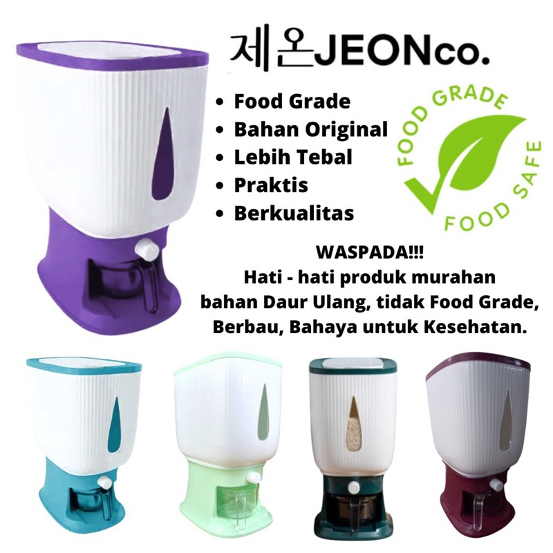 Dispenser BERAS 10kg - Dispenser beras modern - Wadah penyimpanan beras otomatis